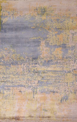 Unique Abstract Patterned Modern Rug 4x7 ft Hand-knotted Wool