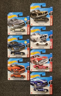 HOT WHEELS 7-er SET FORD MUSTANG SET, GTD 67, 2020 Shelby GT500, GT, Funny Car