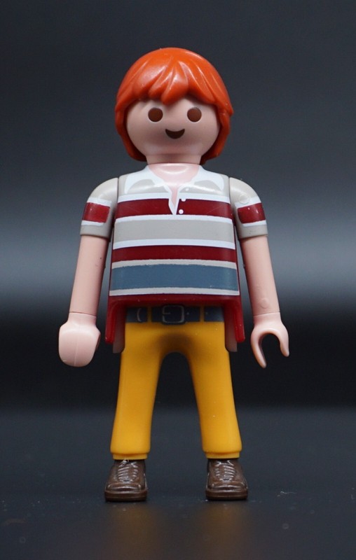 Playmobil Figur Mann Gestreift Rot Grau Nr. 5569