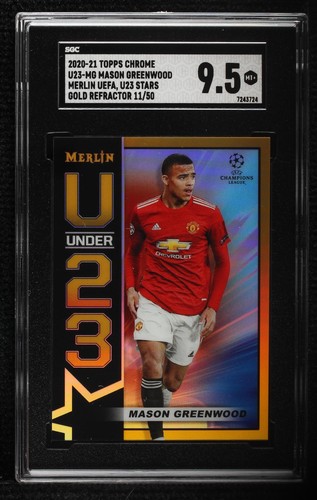 2020-21 Topps Merlin Collection Chrome UCL Mason Greenwood #U23-MG