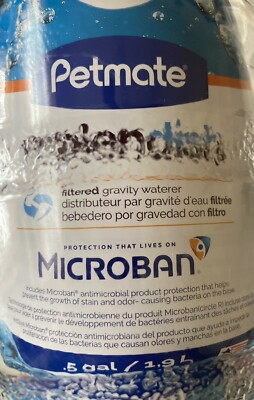 NEW! Petmate Replendish Gravity Waterer Replacement Jug with Microban 1/2 Gallon