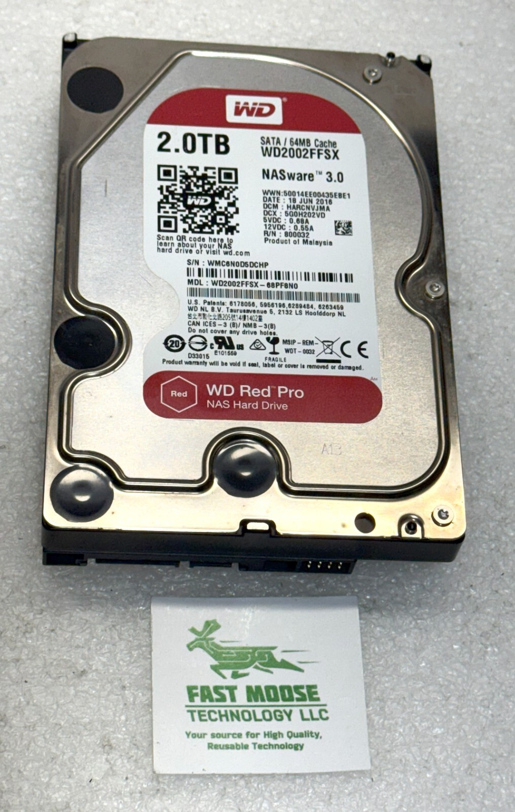 Western Digital WD2002FFSX （3.5 HDD 2TB） WD Red Pro NAS Hard Drive Internal Hard Drive 2TB 3.5