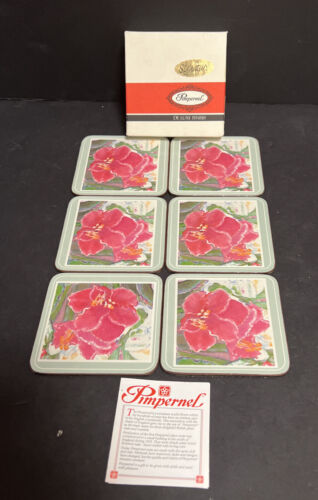 Pimpernel De Luxe Finish Scarlet Flower Coasters Set of 6 Eden...