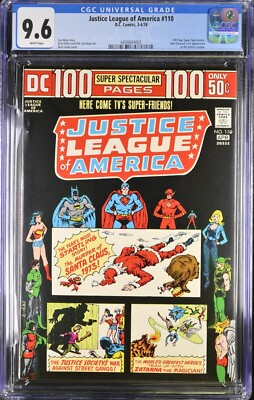 JUSTICE LEAGUE OF AMERICA #110 CGC 9.6 WHITE PAGES,    ONLY 2 IN HIGHER GRADE