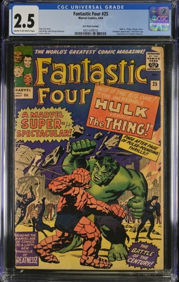 Fantastic Four #25 - Marvel Comics 1964 CGC 2.5 Hulk vs. Thing. UK VARIANT