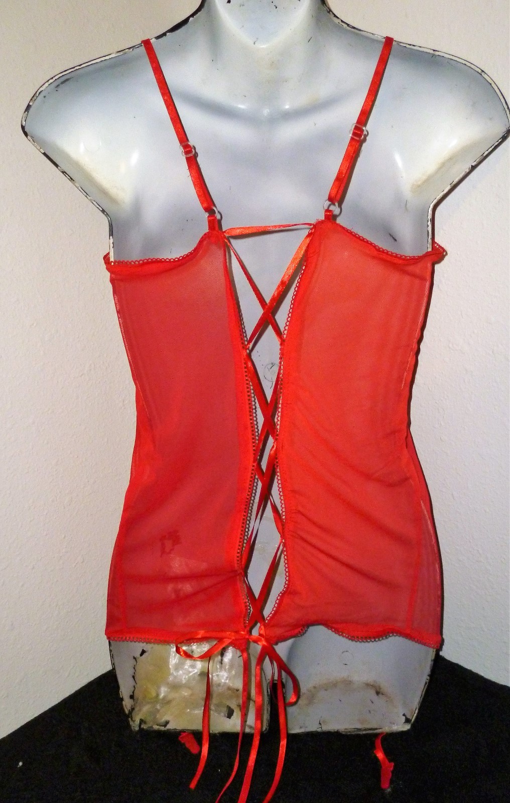 New! Sheer Red Holiday Intimate Sz  XL Babydoll Teddy Lingerie Matching Panties