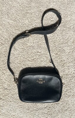 Coach Black Pebbled Leather Mini Jamie Camera Crossbody Bag Shoulder