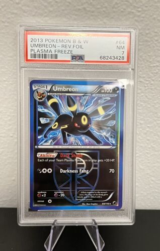 PSA 7 Umbreon 64/116 Black & White Plasma Freeze Holo Rare PSA 7 Umbreon 64/116 Black & White Plasma Freeze Holo Rare