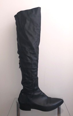 Damen Plateau Overknee Stiefel Krempelschaft Basic Boots Stretch Velours Damenschuhe Stiefel Stiefeletten Kleidung Accessoires Damenschuhe