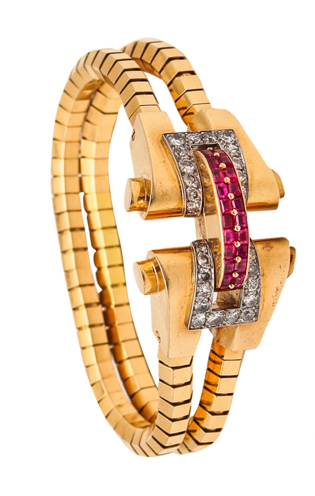 Boucheron 1937 Paris Art Deco Bracelet 18Kt Gold and 5.44