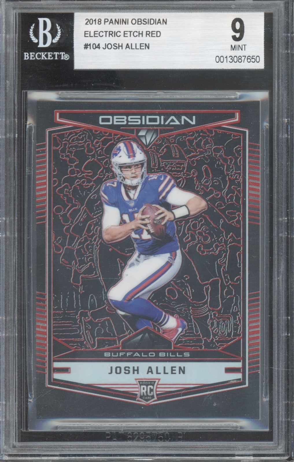 2018 Panini Obsidian Electric Etch Red #104 Josh Allen 1/5 RC Rookie Mint BGS 9