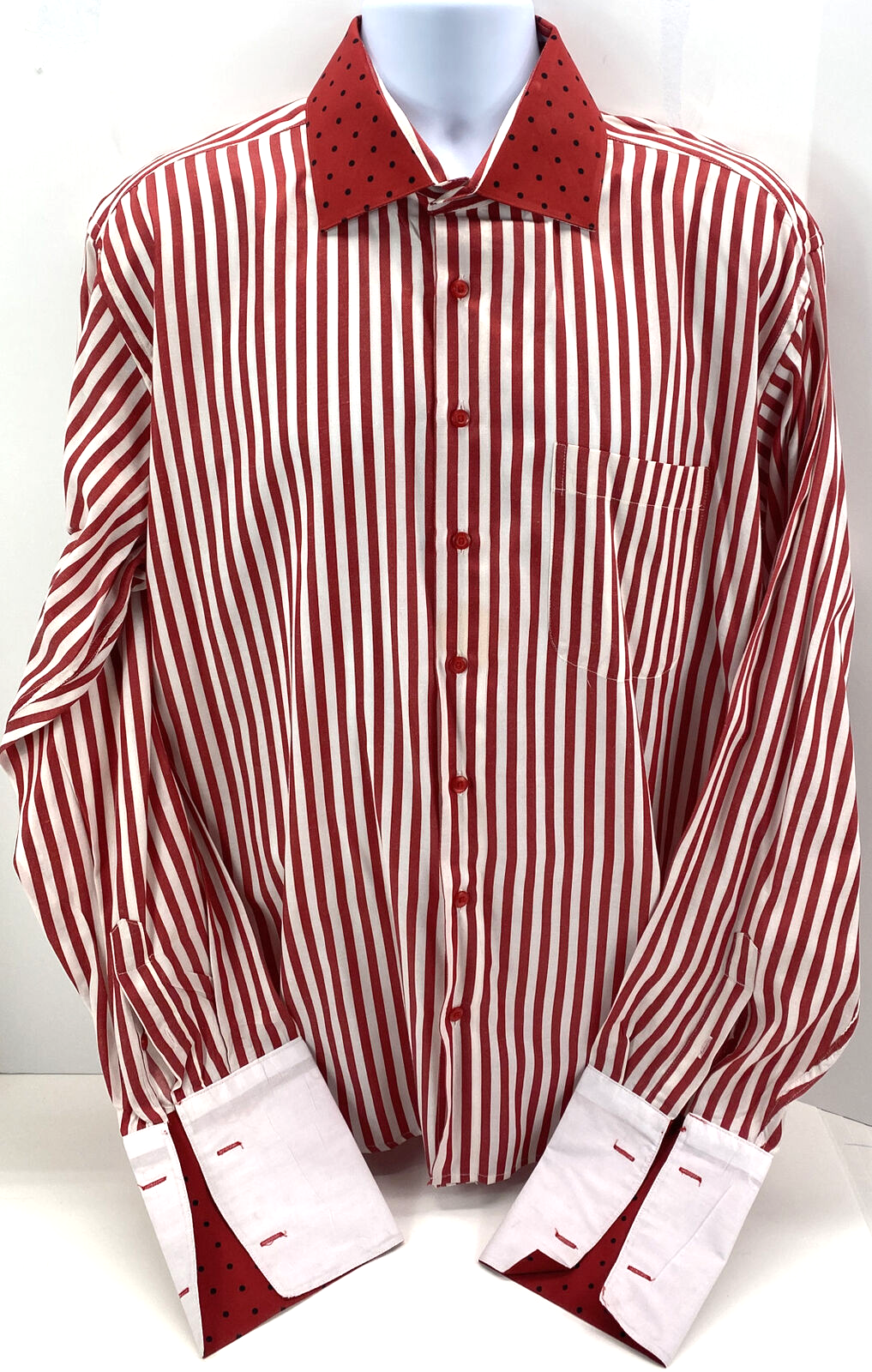 トップス KNOX Fine Wool Straight Tale Shirt M Karl Knox Mens Size 17 1/2 Single Needle Tailoring Shirt Red