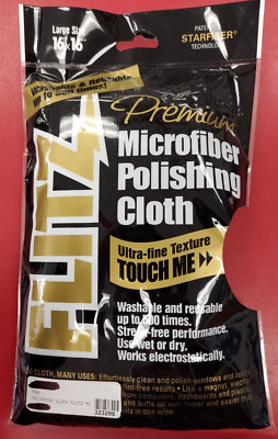 Flitz Premium Microfiber Cloth, 16'' x 16'', Washable & Reusable, Cool Grey #MC200