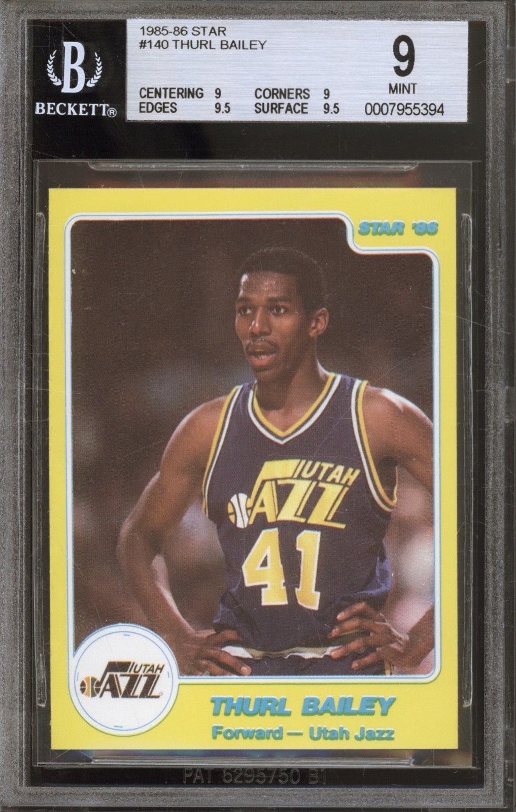 1985 Star Basketball #140 Thurl Bailey Mint BGS 9