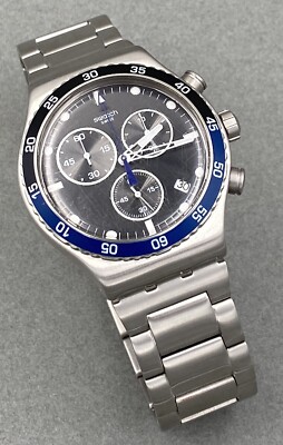 swatch irony stainless steel patented water resistant four 4 jewels v8 394820329750