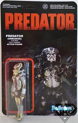 PREDATOR UNMASKED CLOSED MOUTH Predator 3.75'' inch Reaction Action Figure 2014