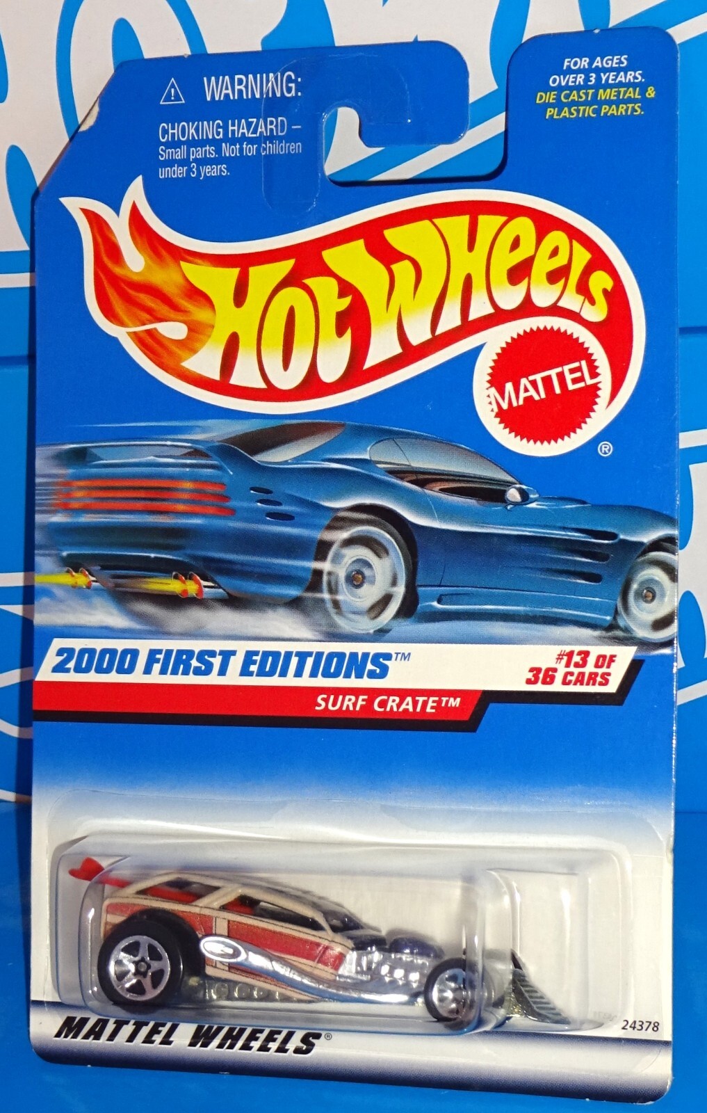 Hot Wheels 2000 First Editions #13 Surf Crate Mtflk Blue