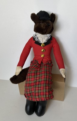 Hanford's Plush Equestrian Mrs. Fox Hunting Stuffed Animal Shelf Sitter Vintage