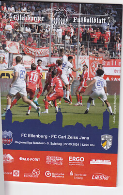 Programm  FC Eilenburg - FC Carl Zeiss Jena  FCC  22.09. 24 + Pressinfo