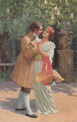 CP JEUNE AMOUR - COUPLE ENLACE - CHAPEAU - 55296