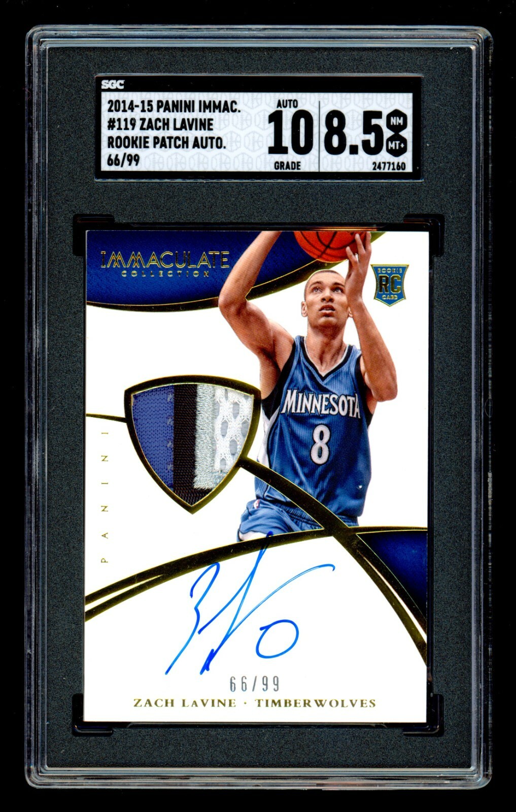 その他 2014-15 IMMACULATE ZACH LAVINE RC PATCH 2014-15 Panini Immaculate ZACH LAVINE #66/99 Rookie Patch