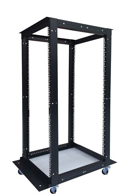 32U 4 Post Open Frame 19'' Server Rack  Cabinet w/CastersAdjustable Depth 24''-37''