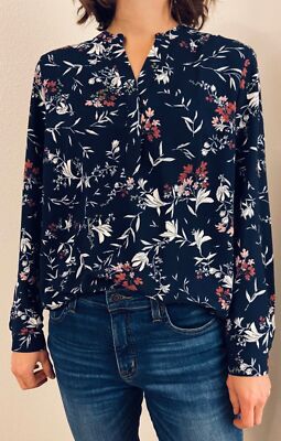 Hilary Radley Floral Long Sleeve Blouse Women's C42