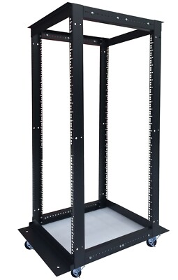 27U 4 Post Open Frame 19'' Network Server Rack Relay Adjustable Depth 24''-37''