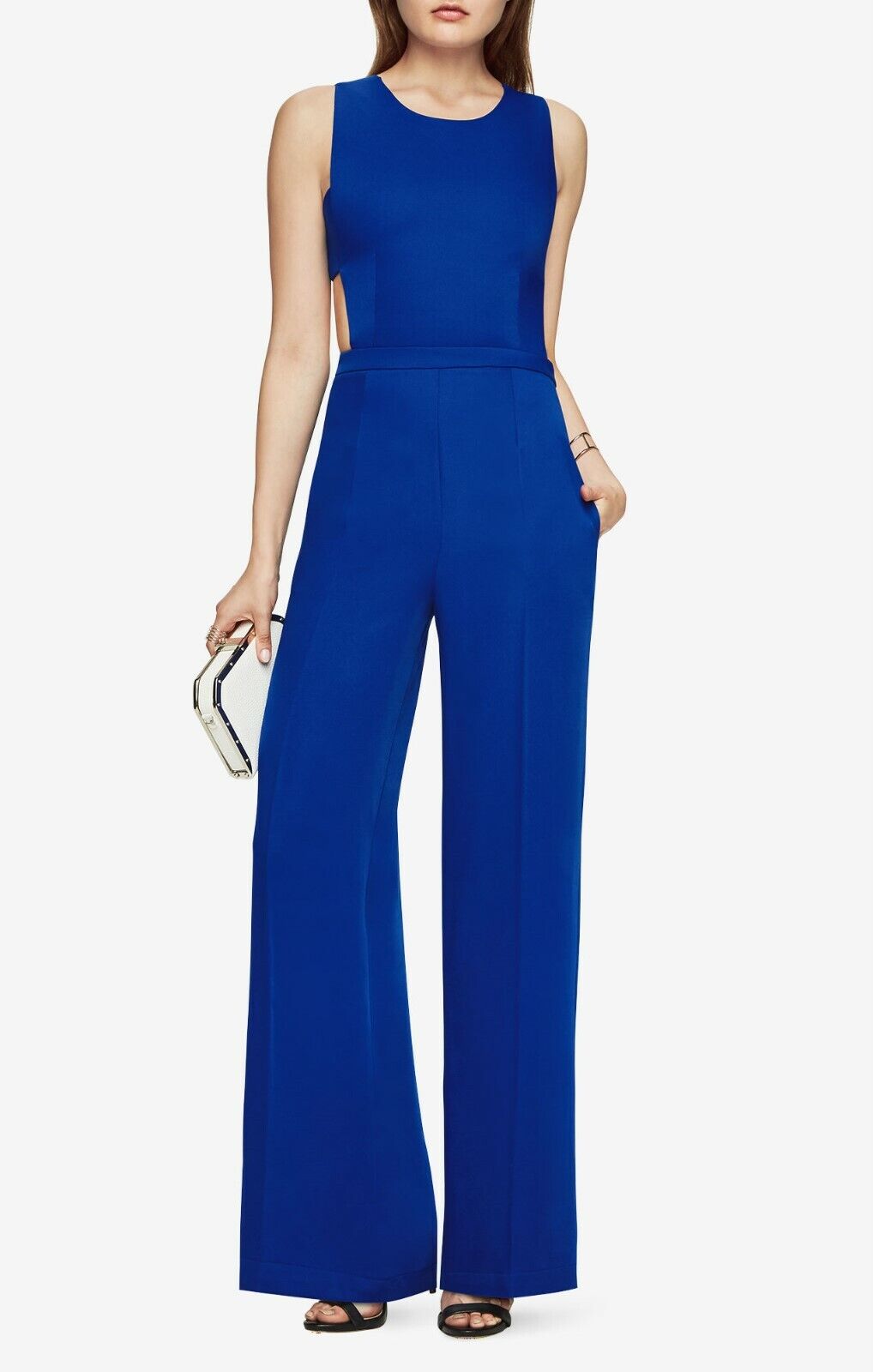 NEW BCBG MAXAZRIA ROYAL BLUE ROSSANA CUTOUT BACK JUMPSUIT NEW BCBG MAXAZRIA ROYAL BLUE ROSSANA CUTOUT BACK JUMPSUIT