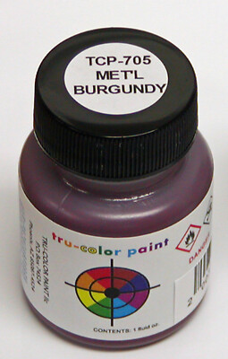 METALLIC BURGUNDY TRU-COLOR AIR BRUSH PAINT Automobile Car Truck Model TCP7052