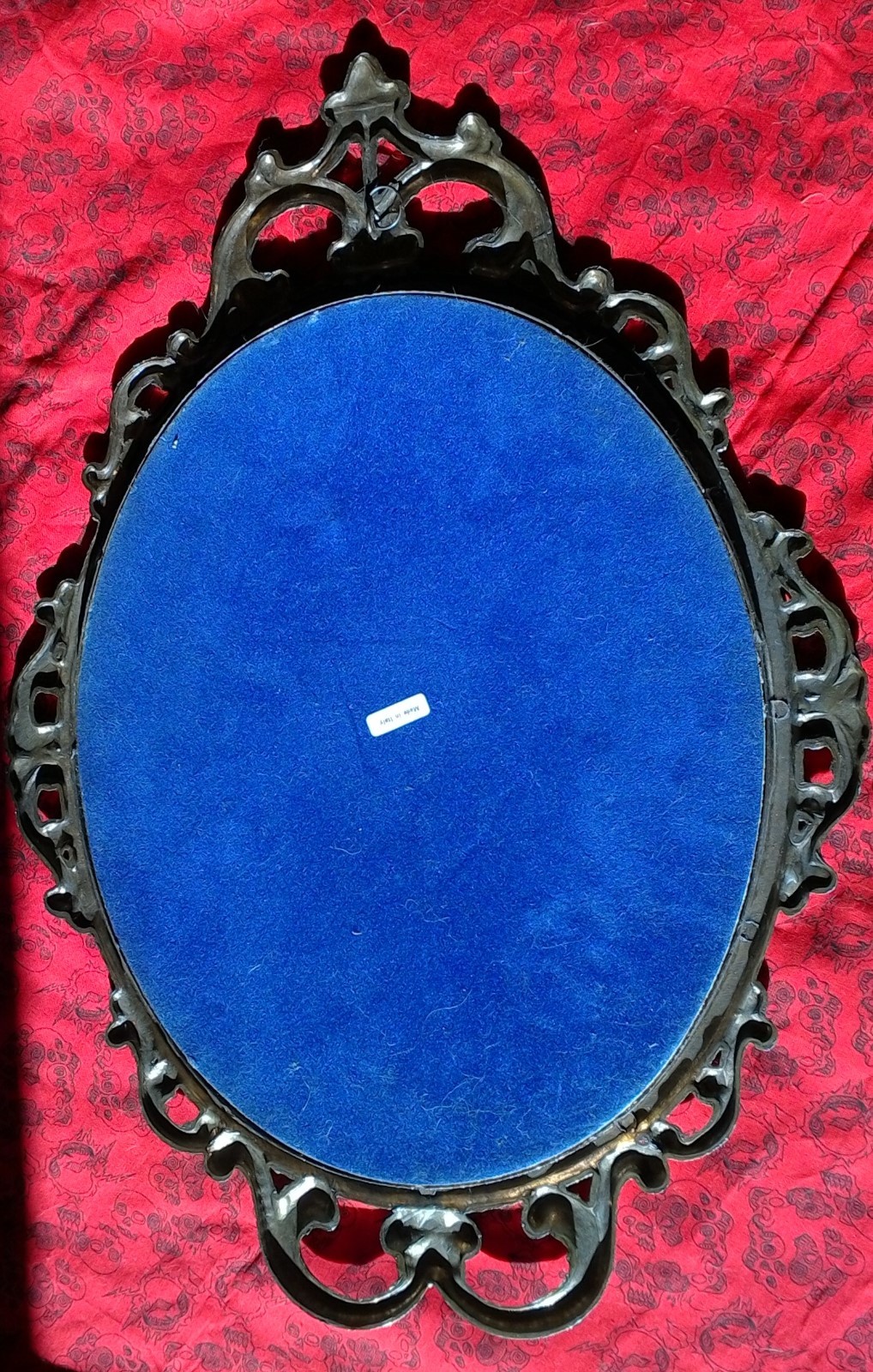 Vintage Gold Ornate Metal Oval Italy picture Frame convex