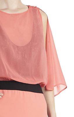 Pre-owned Bcbgmaxazria Runway Coral Reef Paloma Dress Srx6w520/l275a Size M In Pink