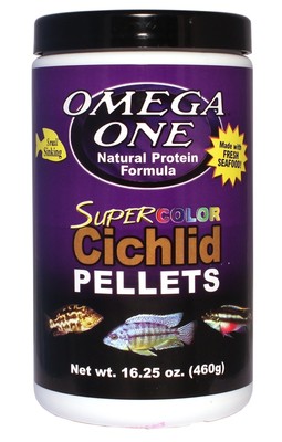 Omega One Super Color Sinking Cichlid Pellets 2mm Small Pellets 16.25 Oz