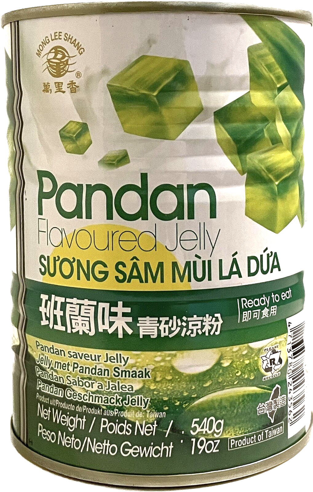Mong Lee Shang Pandan Flavored Jelly Ready to Eat 19oz Mix with
