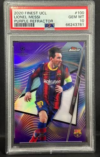 2020 Topps Finest UCL #100 Lionel Messi Purple Refractor