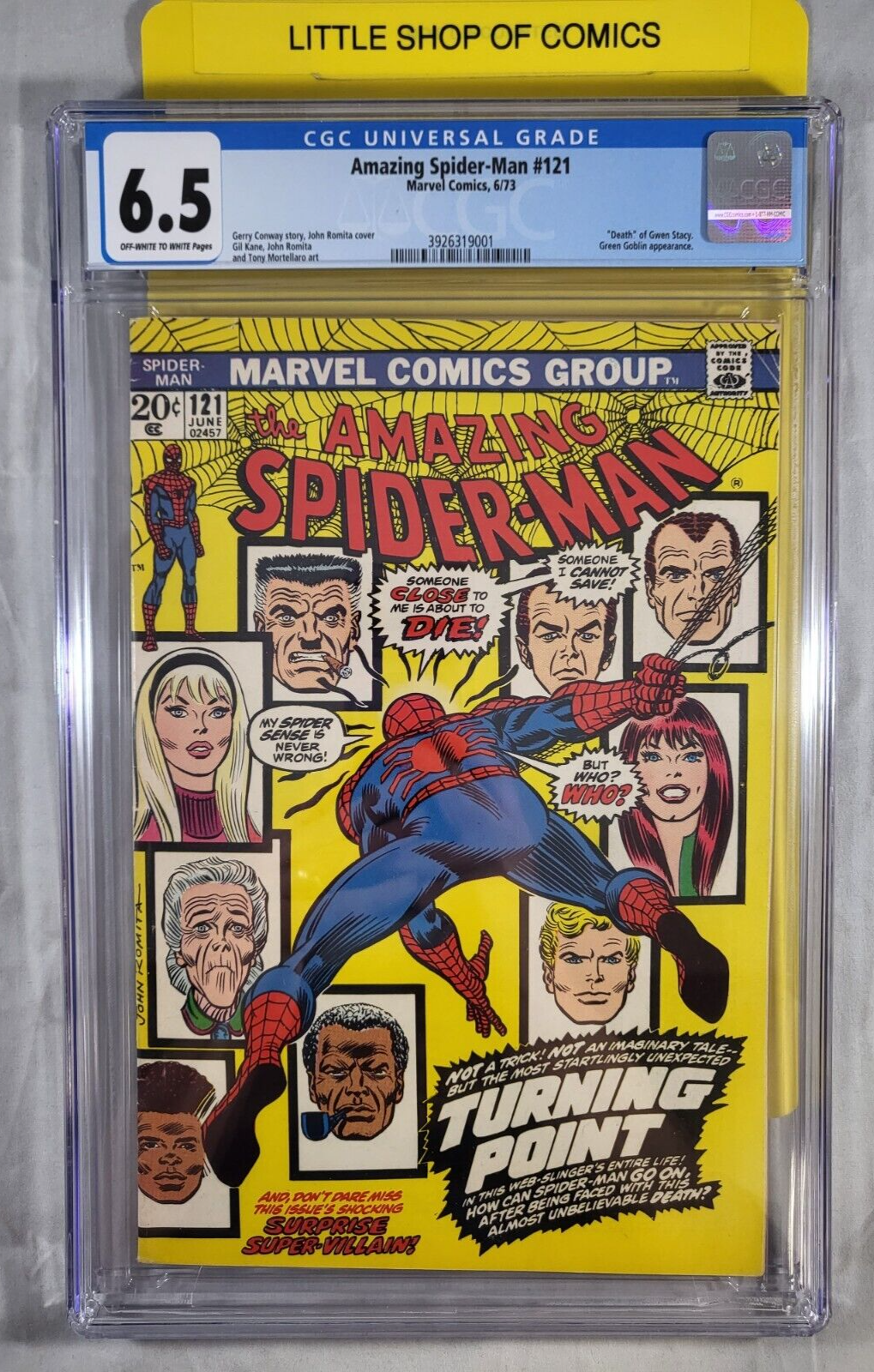 Amazing Spider-Man #121 CGC 6.5 1973 Marvel Comics Death of