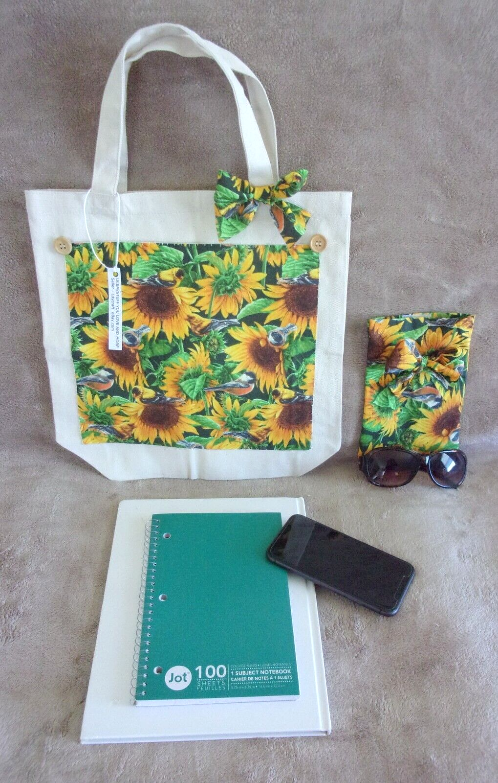 Lunch Books Cell Phone Whiter Canvas Pocket New Ship From Usa