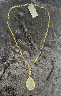 Kara Ross Designer Bridge Blue and Crystal Drop Necklace