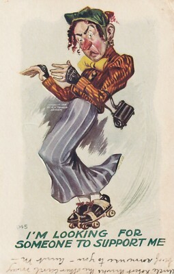 C4 - Cp Postcard Augurale Humor I'm looking for someone to support me - Fp Nvg