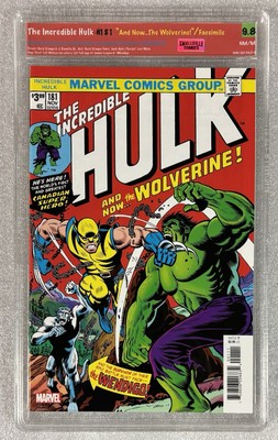 INCREDIBLE HULK 181 FACSIMILE SVG Graded 9.8 1ST APP WOLVERINE 2019 NM/MT    