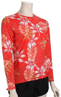 

Рубашка для серфинга Roxy Sea Skippin LS — Hibiscus Seaside Tropic — новинка, Красный