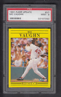 Mo Vaughn 1991 Fleer Update Rookie Card #U7 Red Sox PSA 9 MINT. rookie card picture