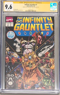 Infinity Gauntlet #1 (1991) CGC 9.6 SS - Signed 2X by Jim Starlin & Rubinstein !