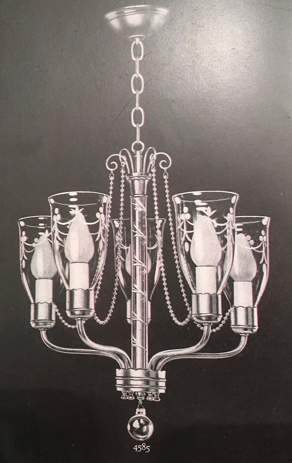 Vintage Lighting TWO extraordinary 1940s chandeliers by Lightolier