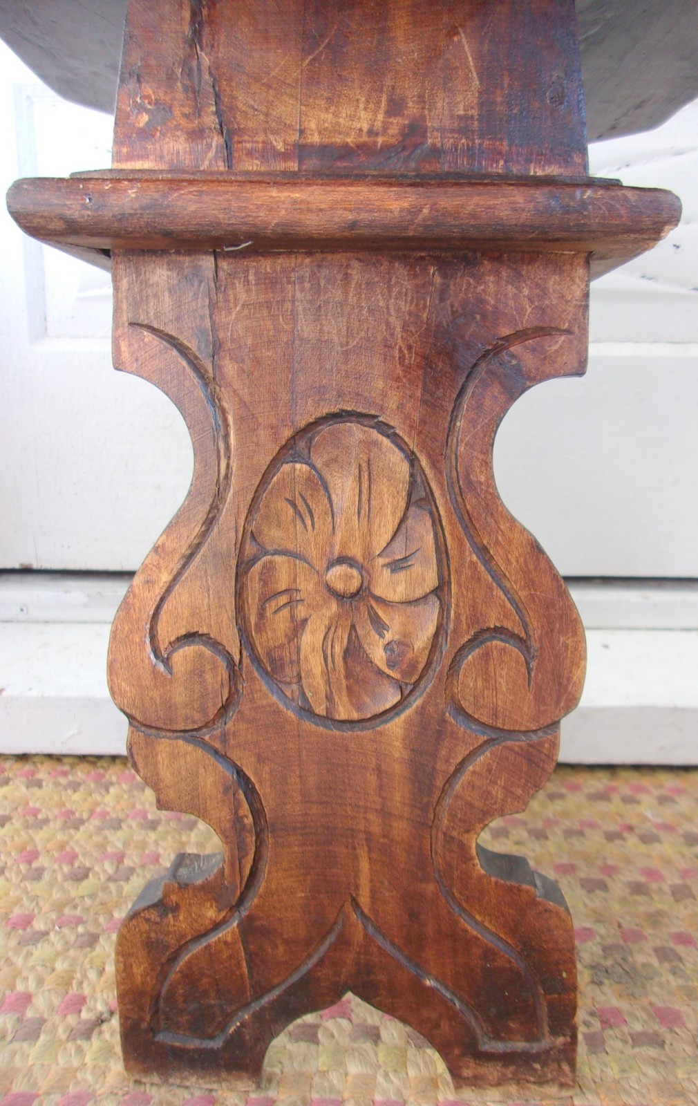 Antique Swedish Scandinavian  Renaissance Carved Wood Walnut Hall  Ornate Chair