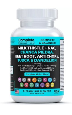 Complete Formulations Milk Thistle + NAC with Dandelion Root Extract, Beet Root