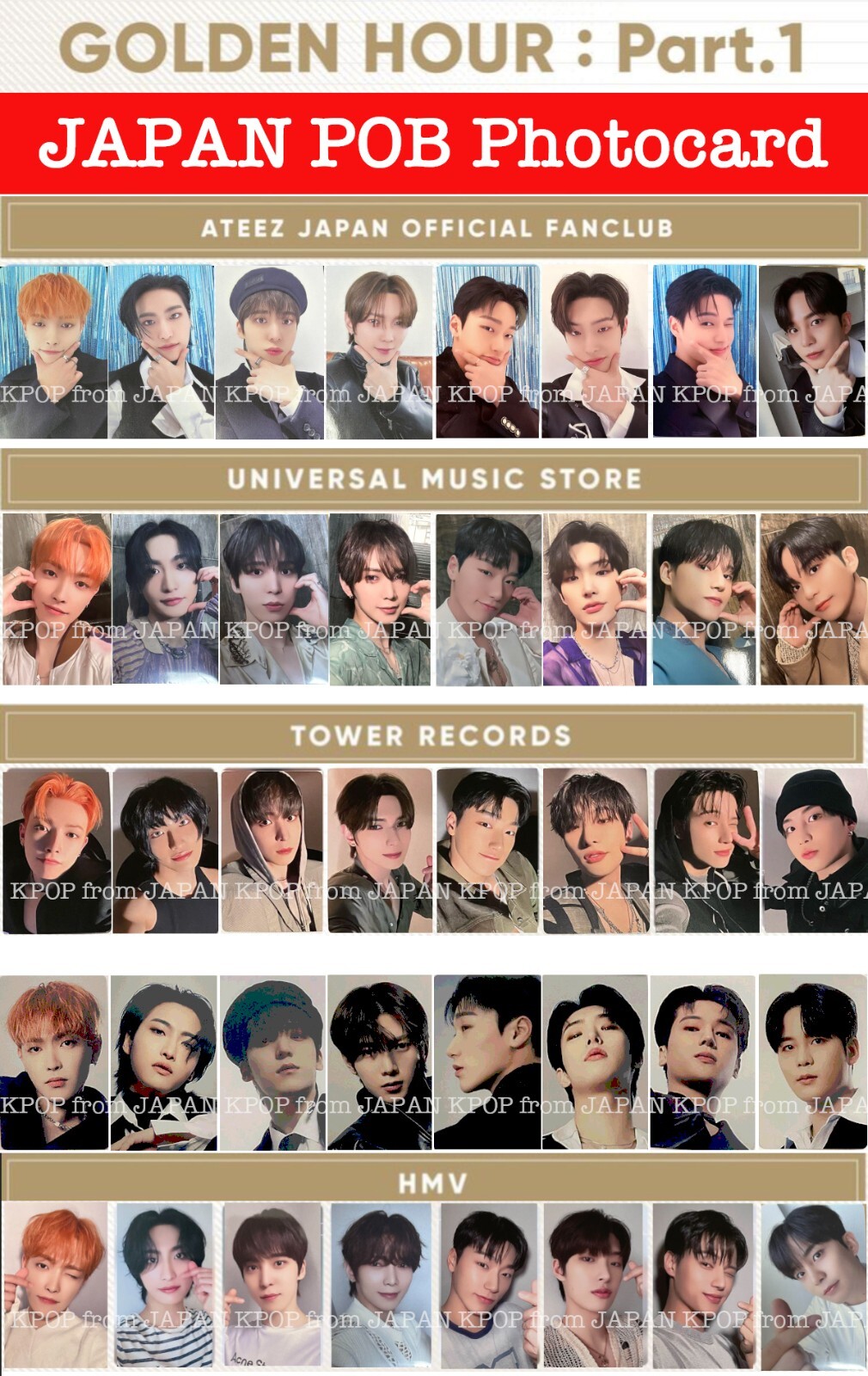 ATEEZ GOLDEN HOUR : Part.1 Japan POB Photocard JPFC UMS ATEEZ GOLDEN HOUR : Part.1 Japan POB Photocard JPFC UMS