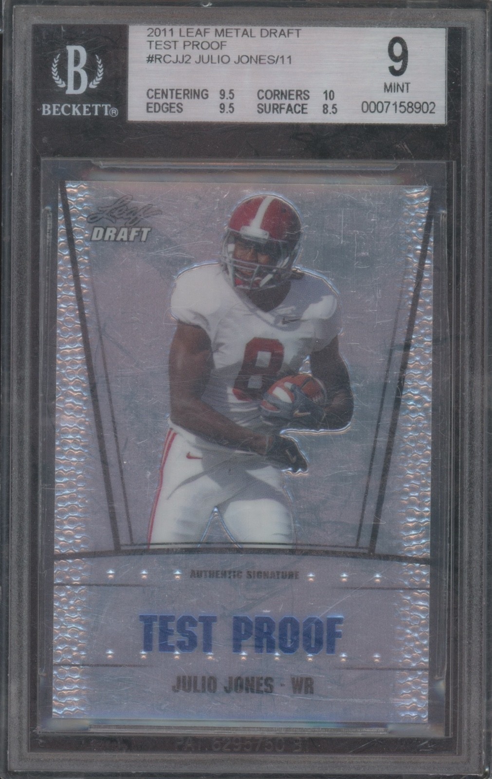 2011 Leaf Metal Test Proof Julio Jones 9/11 RC Rookie Mint BGS 9