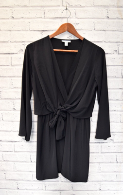 Topshop black tie dress sales
