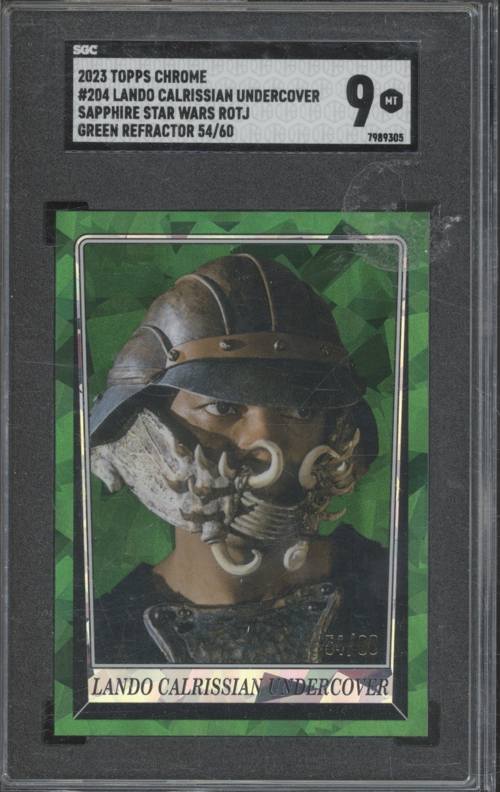 2023 Topps Chrome Star Wars Sapphire Lando Calrissian Undercover /60 Mint SGC 9